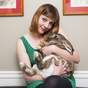 Dr. Aubry Meers with her rabbit Baggins